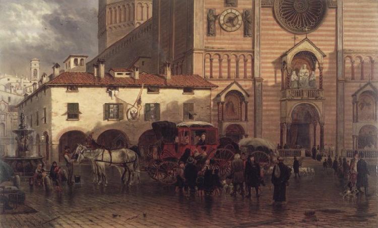 Edward lamson Henry Cathedral of Piacenza oil painting picture
